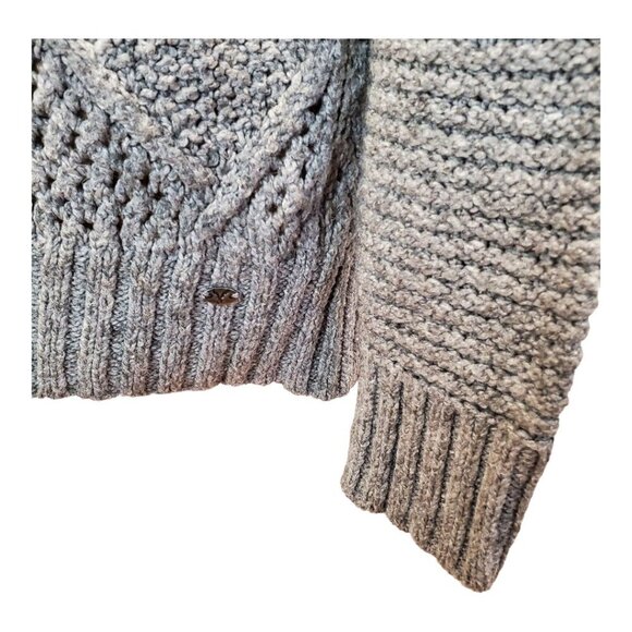 AMERICAN EAGLE SZ M Womens Cotton/Wool Blend Diamond Pattern Knit Sweater Gray - Picture 6 of 11